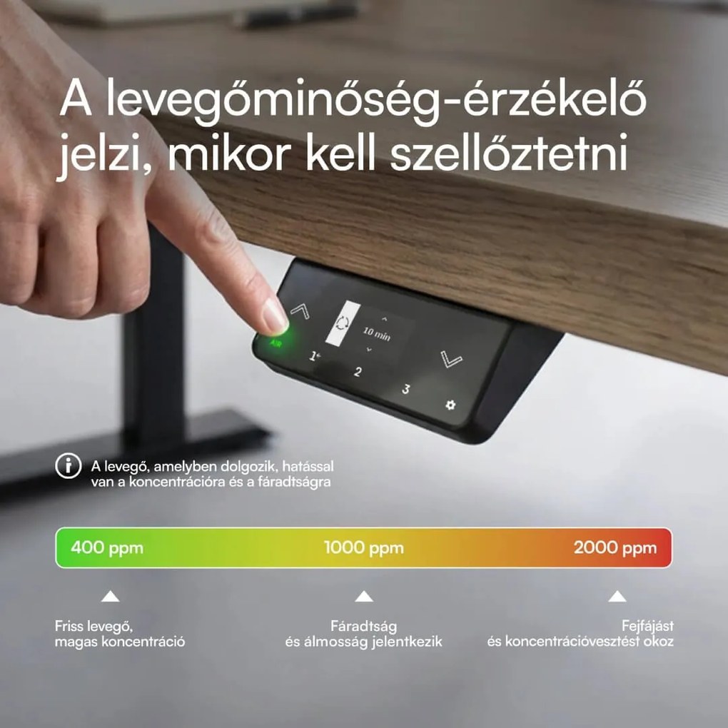 Elektromosan állítható magasságú asztal Liftor Magic, fehér