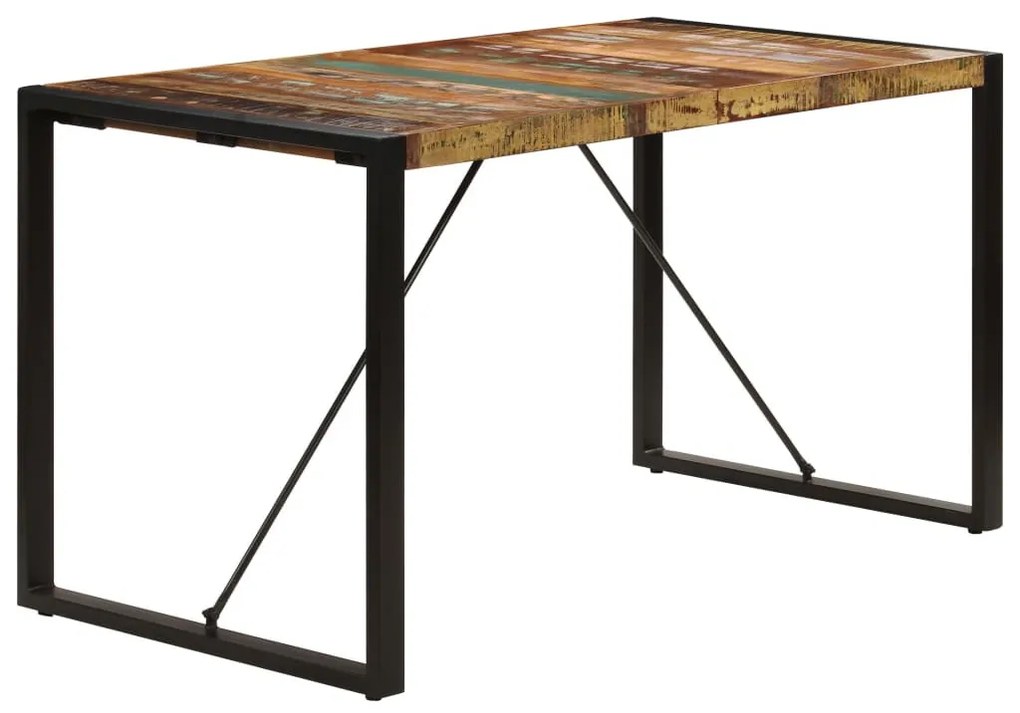 Tömör újrahasznosított fa étkezőasztal 140 x 70 x 75 cm