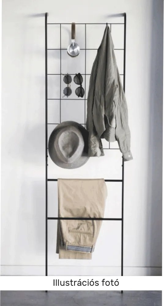 Akasztó/létra, fekete/fém, BUBY