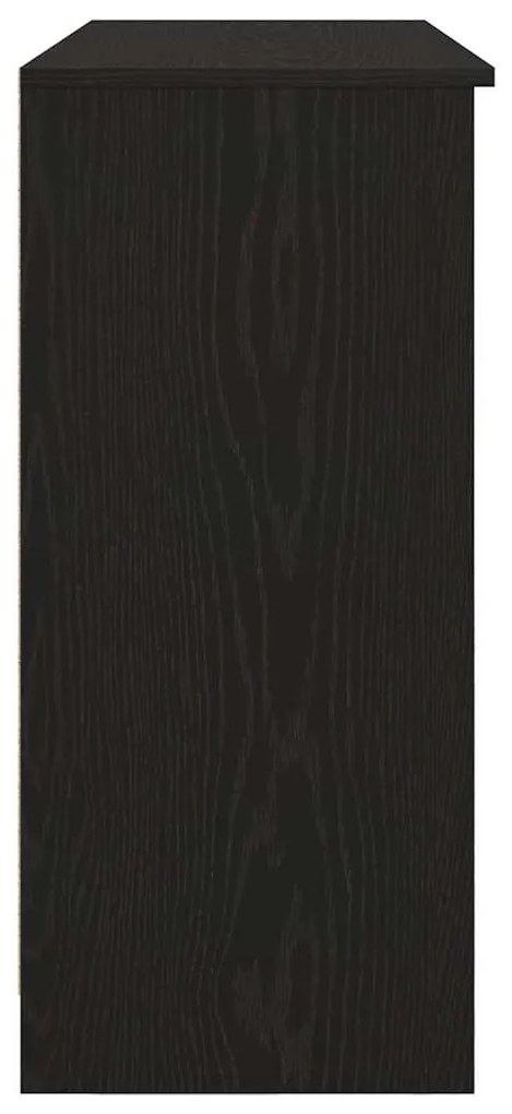 fekete tölgy szerelt fa tálalószekrény fiókos 101x35x76 cm
