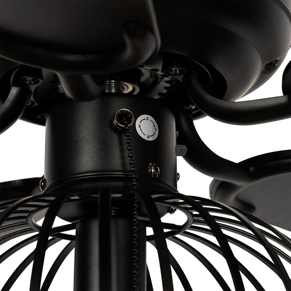 Mennyezeti ventilátor fekete fa mintával 107,5 cm húzókapcsolóval - Mistral Johanna