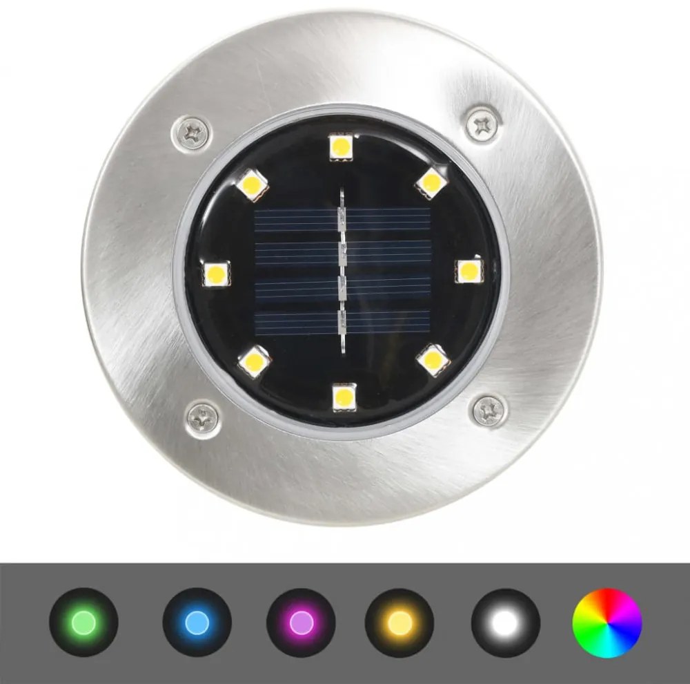 8 db RGB színű napelemes talajba szúrható LED-lámpa
