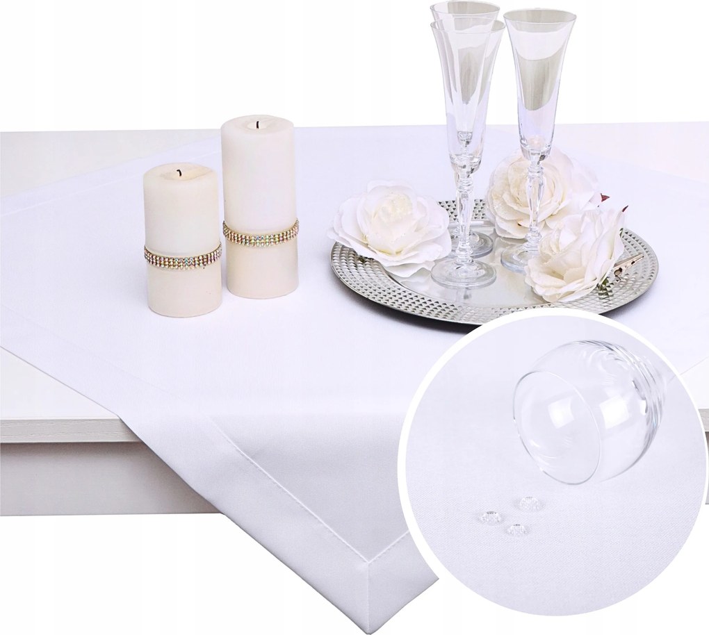 Asztali szalvéta Panama 80x80 Fehér Foltálló Sima Dekoratív