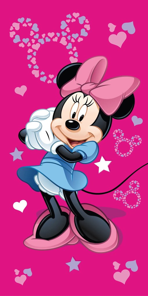 Disney Minnie Pink Star fürdőlepedő, strand törölköző 70x140cm