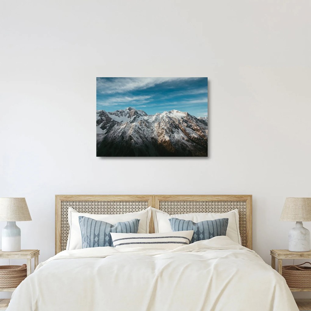 Havas csúcsok képe, Fiordland (üvegen) (70x50 cm)