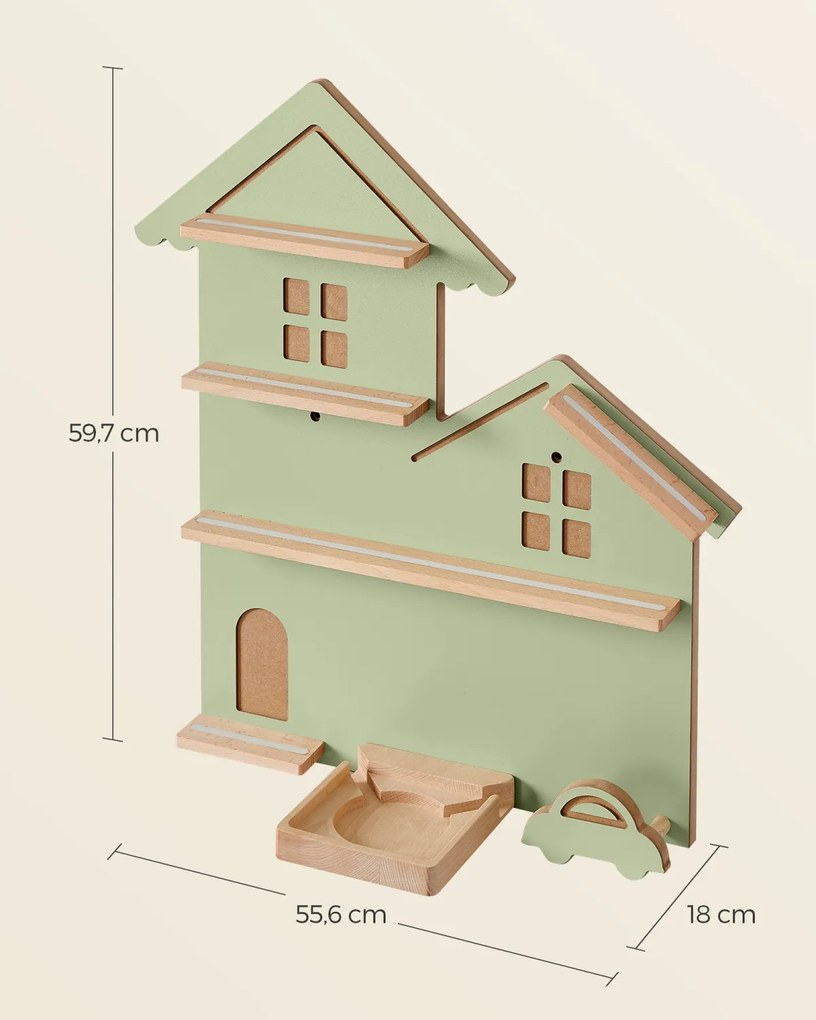 Toniebox tároló polc gyerekszobába, gyerek könyvespolc 56x18x60cm