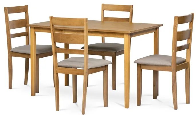 Modern 4 Személyes Étkezőgarnitúra Tölgy Színben. Asztal méret: 120x75x75 cm. AUT-6070
