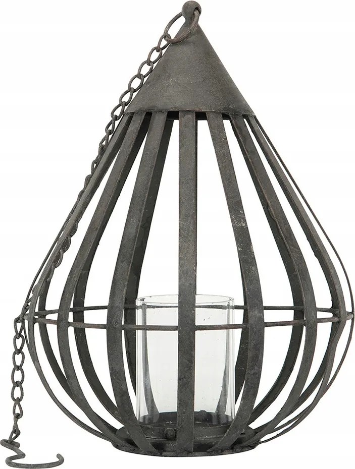 Függő Lampion retro fém 33cm