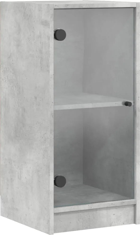 vidaXL betonszürke kisszekrény üvegajtókkal 35 x 37 x 75,5 cm