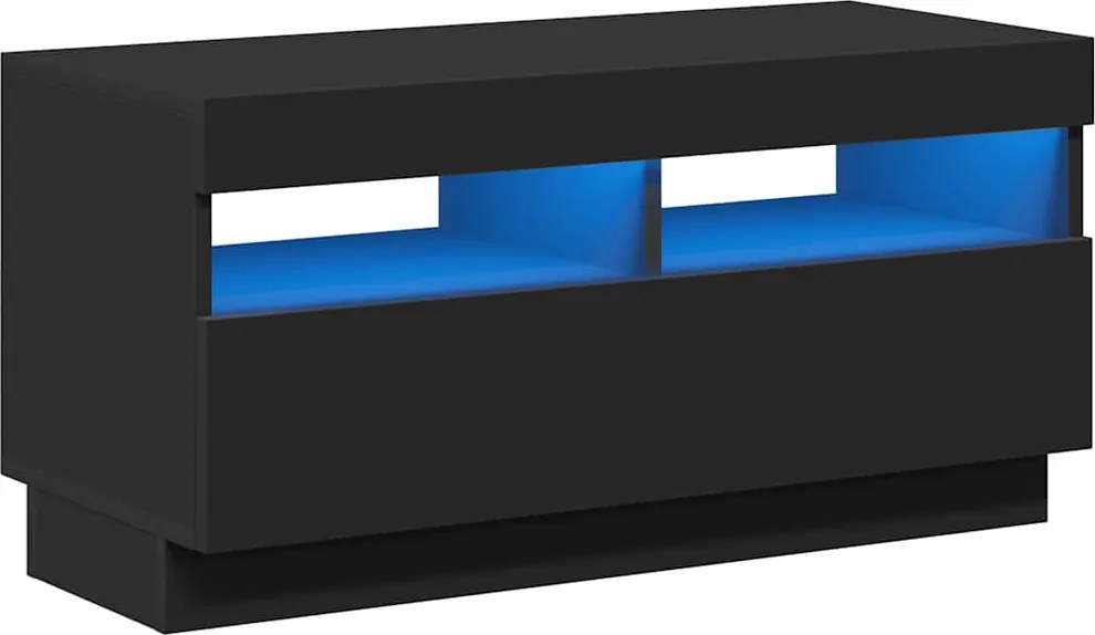 vidaXL fekete TV-szekrény LED-lámpákkal 80 x 35 x 40 cm