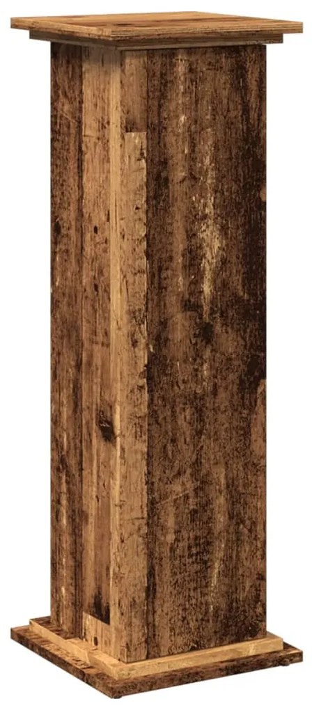 antik fa színű szerelt fa bemutatóállvány tárolóval 31x30x90 cm