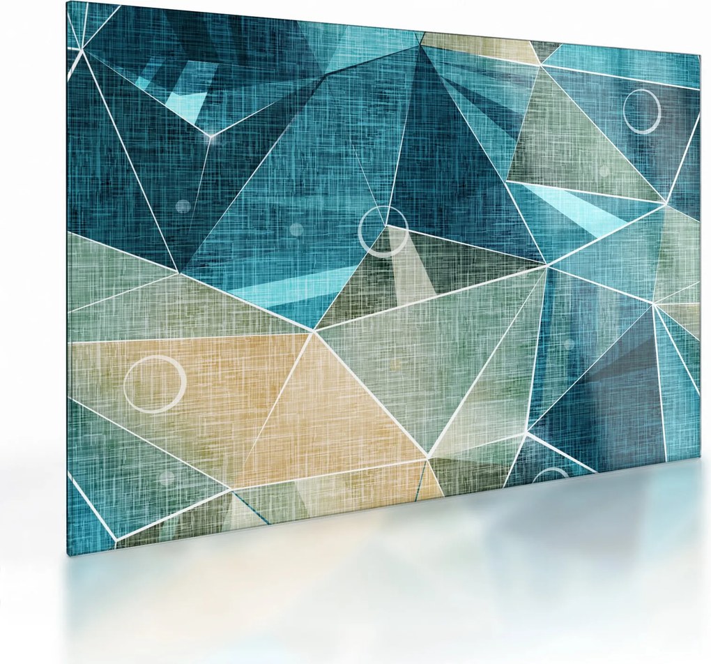 Kép - Türkiz absztrakció (üvegen) (70x50 cm)