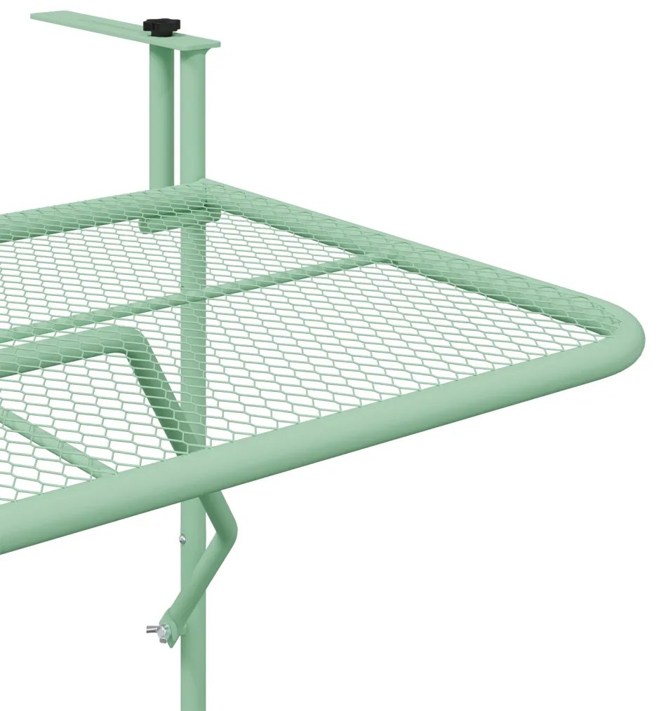 Függő erkélyasztal Menta zöld 60 x 39 x 65 cm Acél