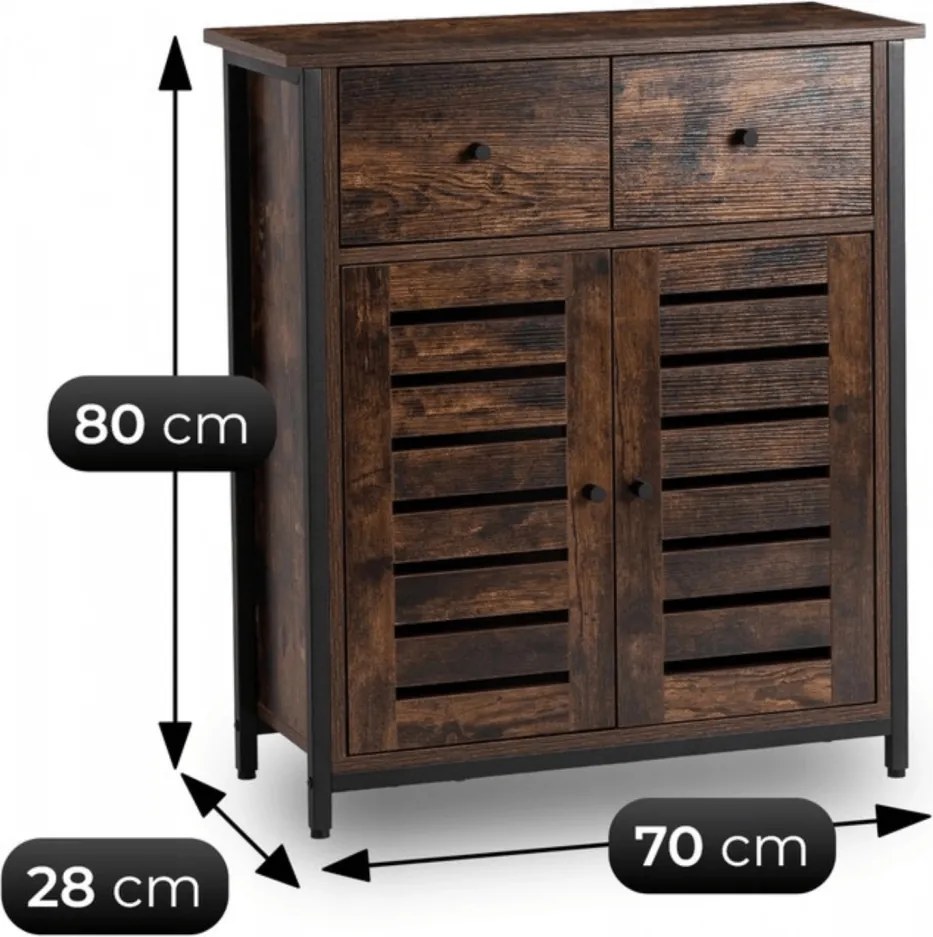 Cipőszekrény 70 cm méretben, rusztikus tölgy színben AMAYA