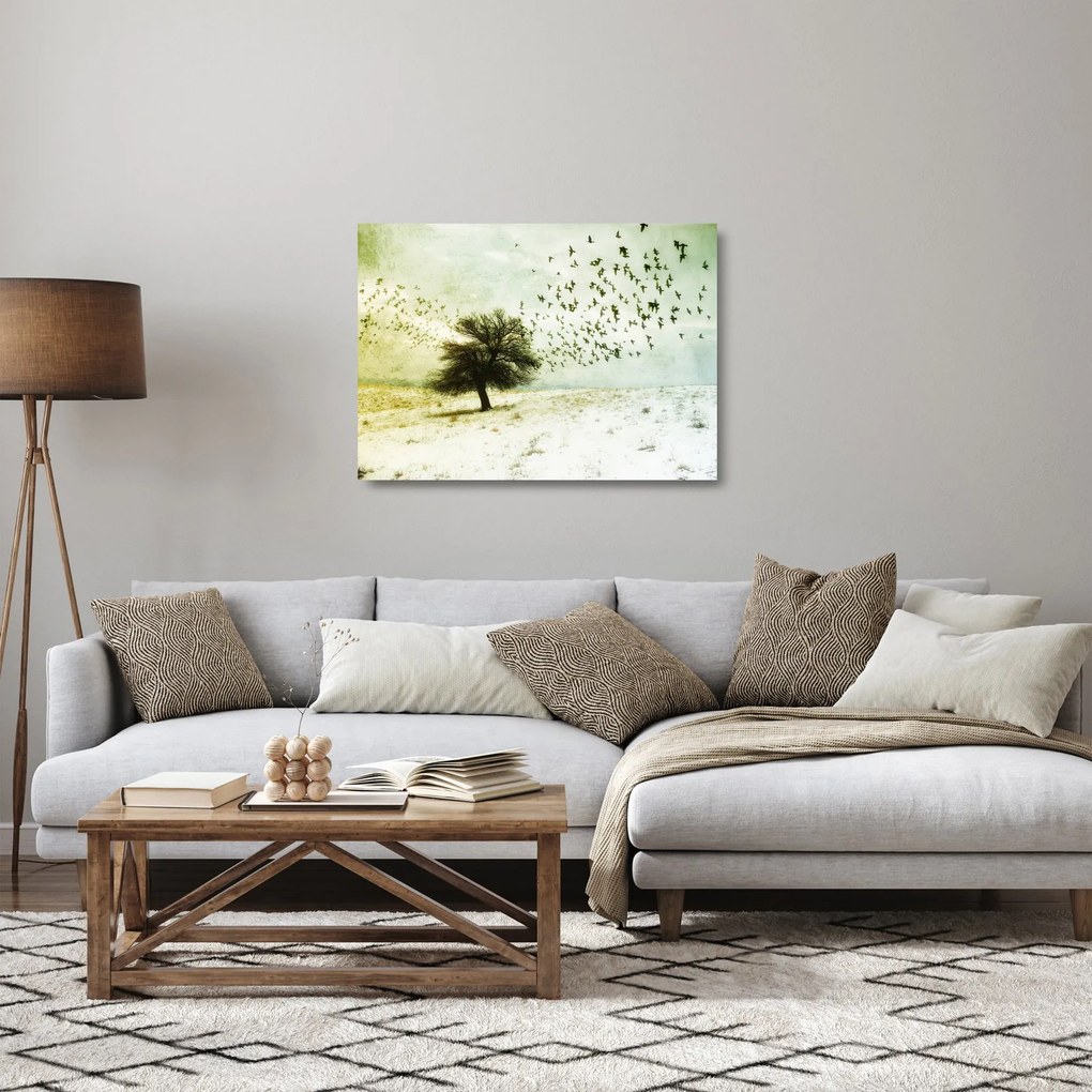 Kép - Festett madárállomány (üvegen) (70x50 cm)