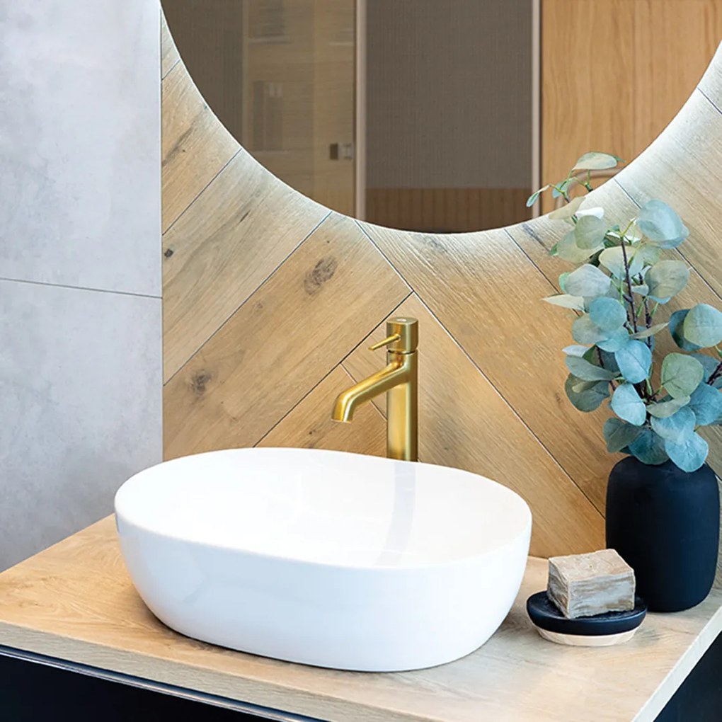 Laveo Pola, magas mosdócsaptelep h-297, arany matt, LAV-BAP_G2NB