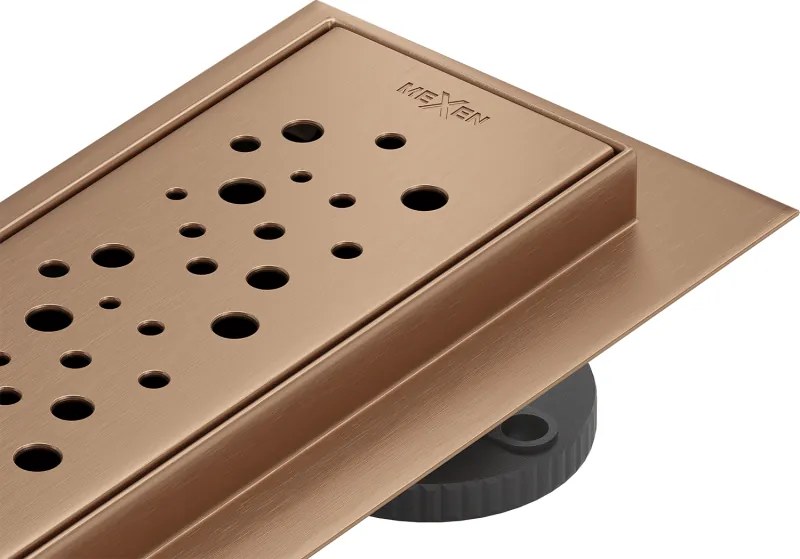 Mexen Flat 360° M12 forgatható vonalelvezető 60 cm, kefélt réz - 1C21060-40