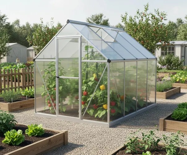 üvegház LANITPLAST SARANA 6x8 PC 4 mm ezüst színű LG4275