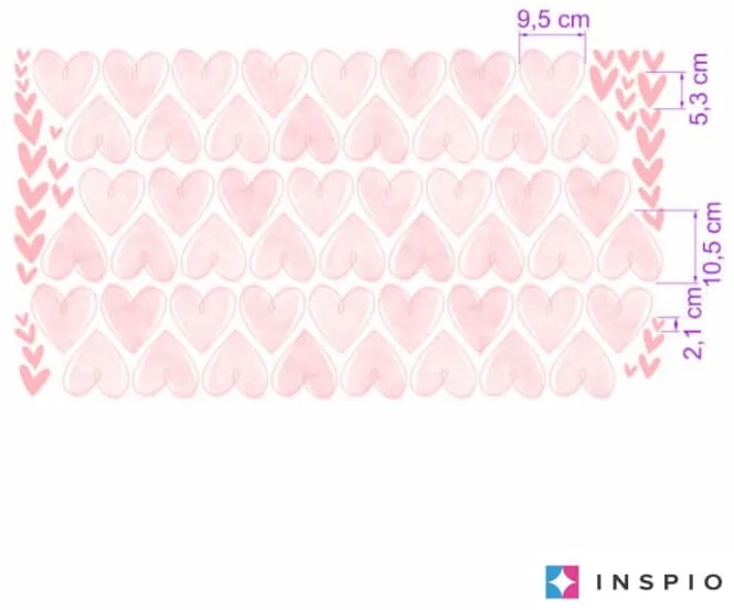 INSPIO Szívecske falmatrica - Rózsaszín