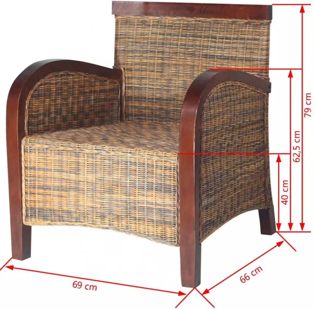 kézzel font rattan karosszék