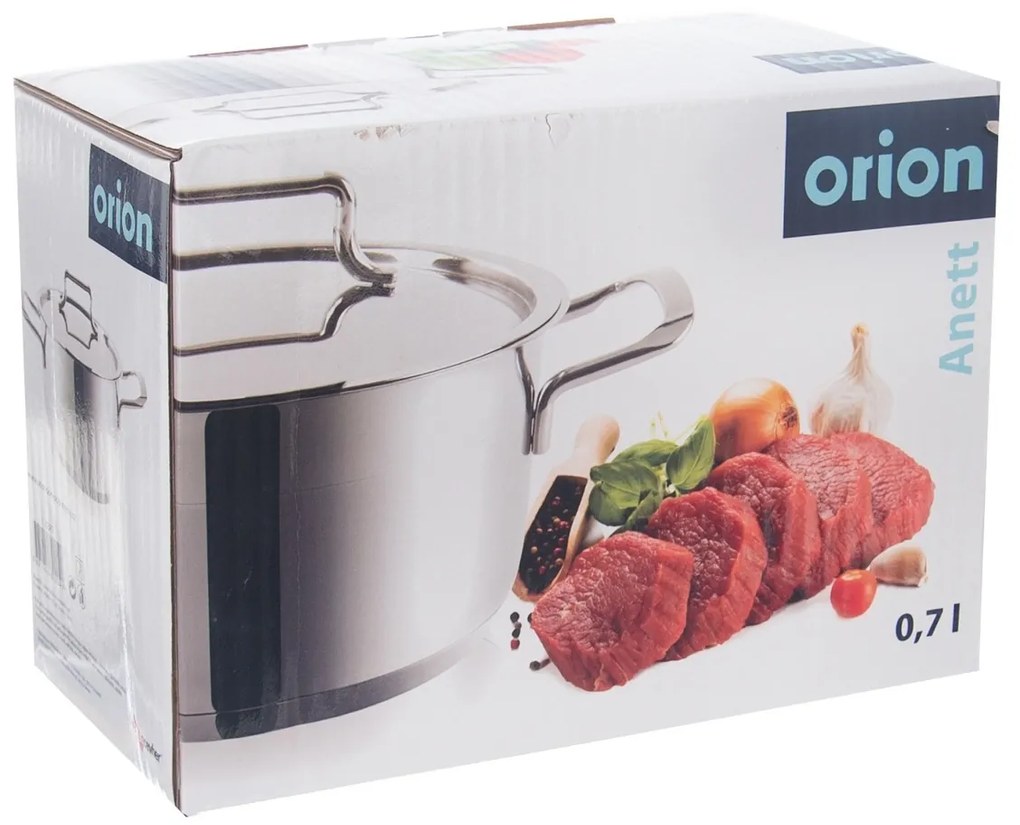 Orion Anett rozsdamentes acél lábas fedővel, 0,7 l, 0,7 l