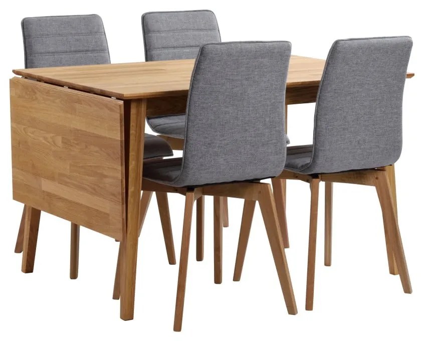 Filippa natúr tölgyfa étkezőasztal lehajtható asztallappal, 120 x 80 cm - Rowico