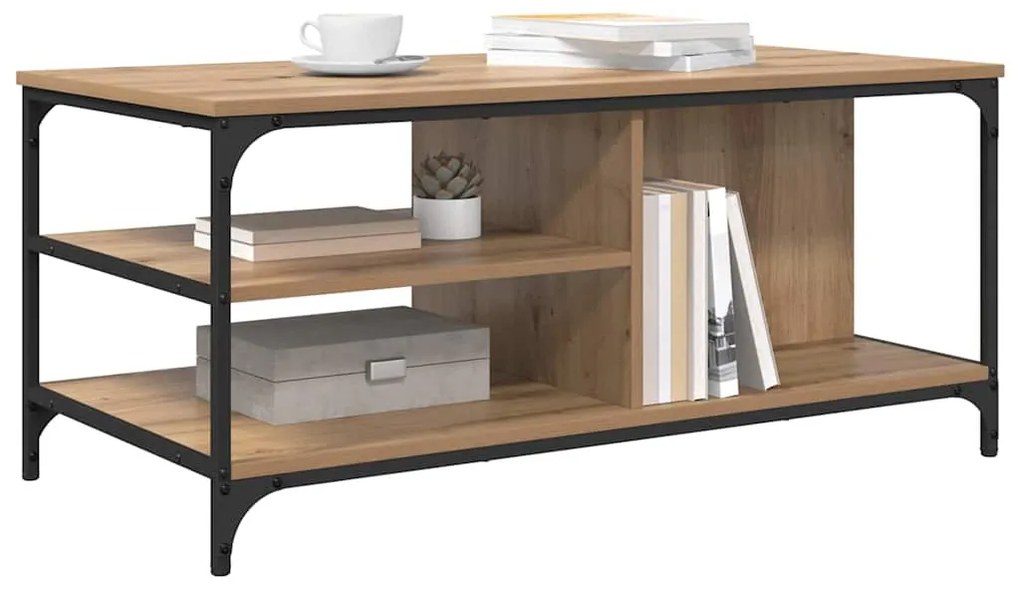 vidaXL Dohányzóasztal Artisan tölgy 100 x 50 x 45 cm Faanyag