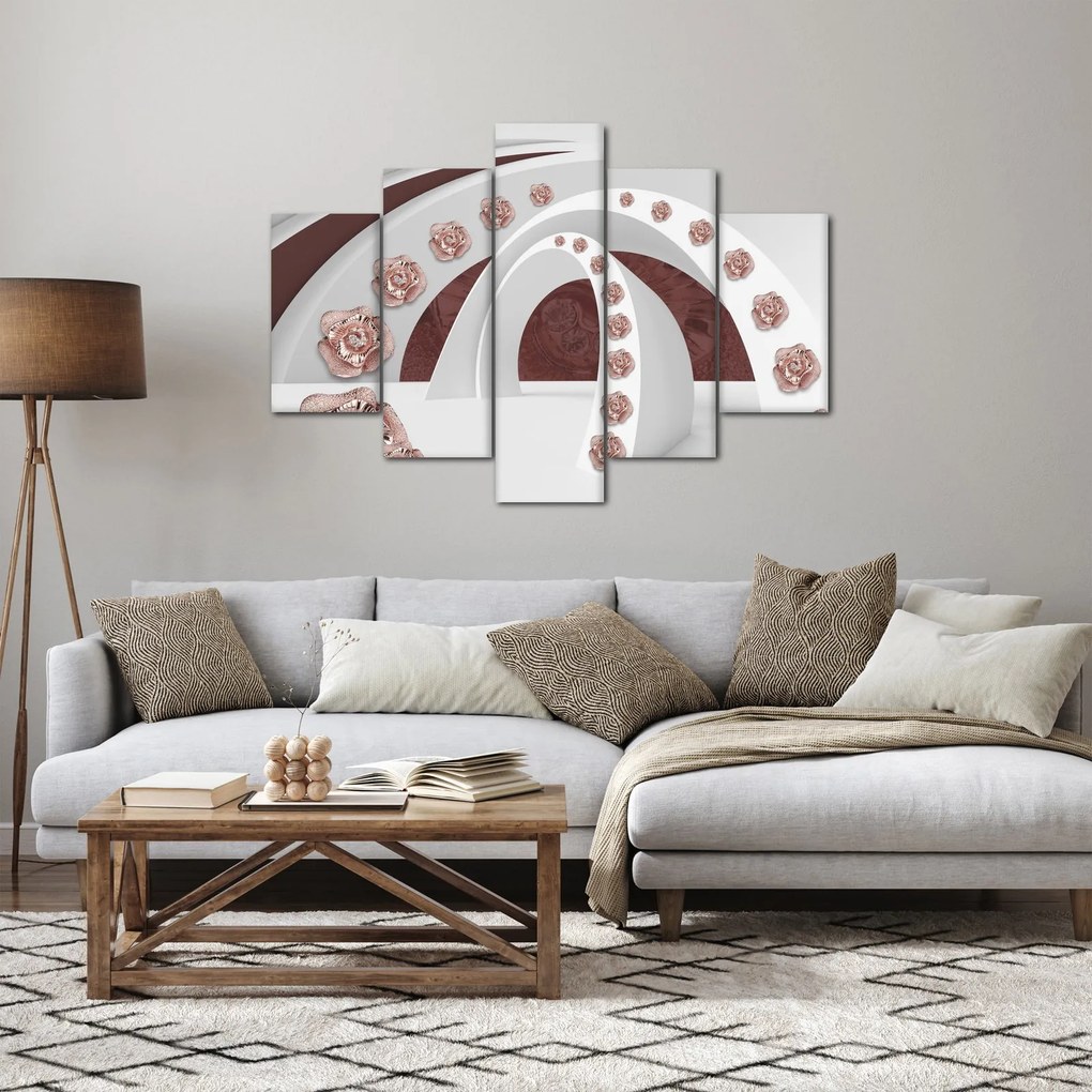 Kép - 3D ívek virágokkal (150x105 cm)