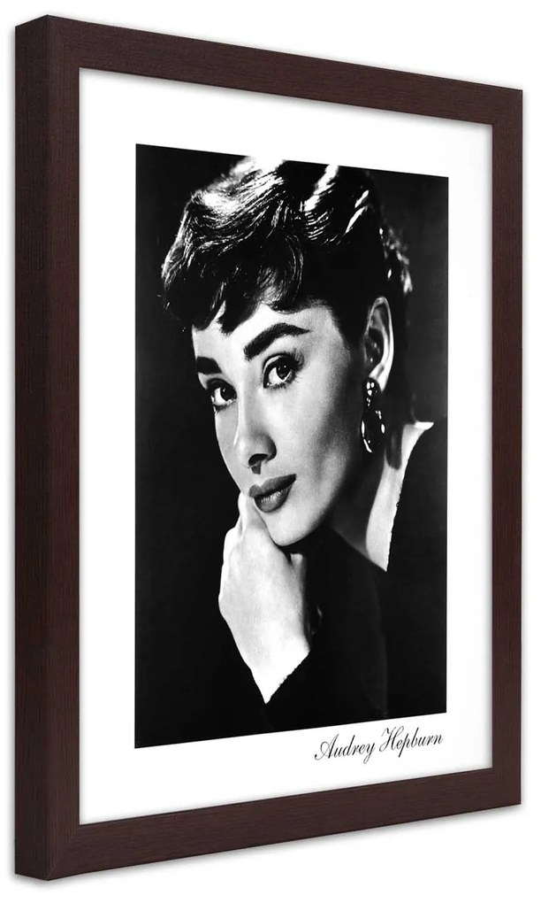 Gario Poszter Audrey Hepburn portréja A keret színe: Fekete, Méret: 70 x 100 cm