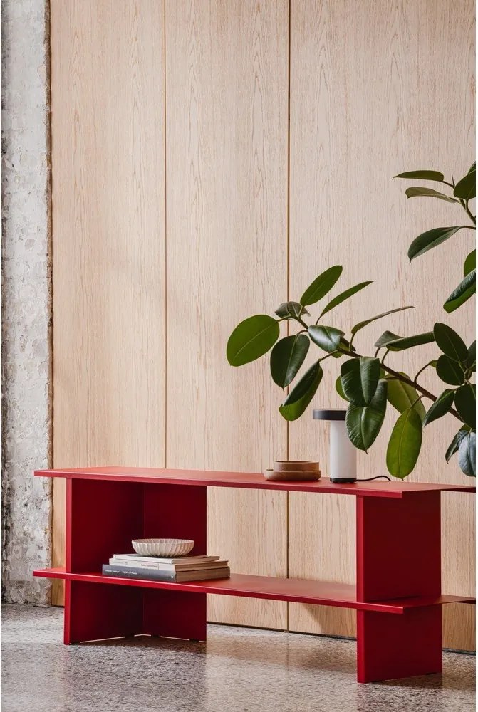 Piros fém polcos állvány 160x57x37 cm Hes – noo.ma