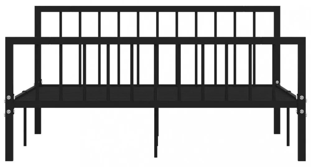 fekete fém ágykeret 160 x 200 cm