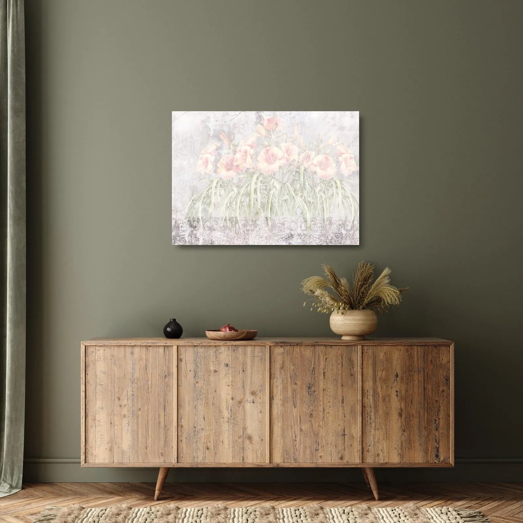 Kép - Liliomok freskója (üvegen) (70x50 cm)