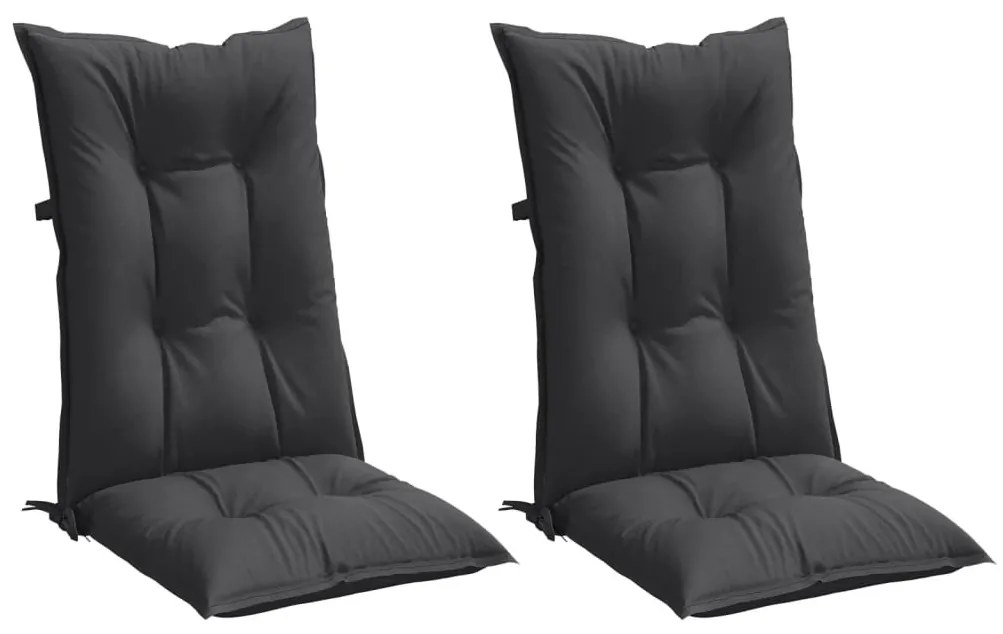 2 db antracit szövet magas háttámlájú székpárna 120x50x7 cm