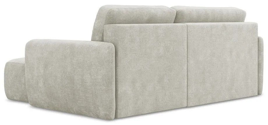 Krémszínű zsenília kinyitható-tárolóhelyes sarokkanapé (jobb oldali-heverő résszel) Lilo – Makamii