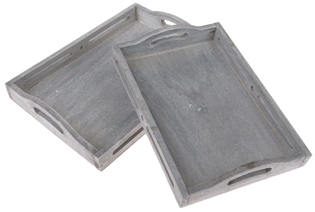 Madera fa tálca szett, 2 db, szürke