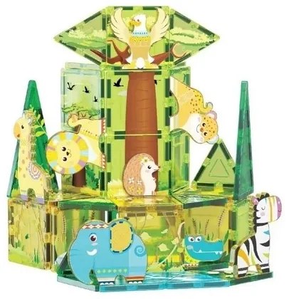 PicassoTiles mágneses építőkészlet Safari Set 8 állattal