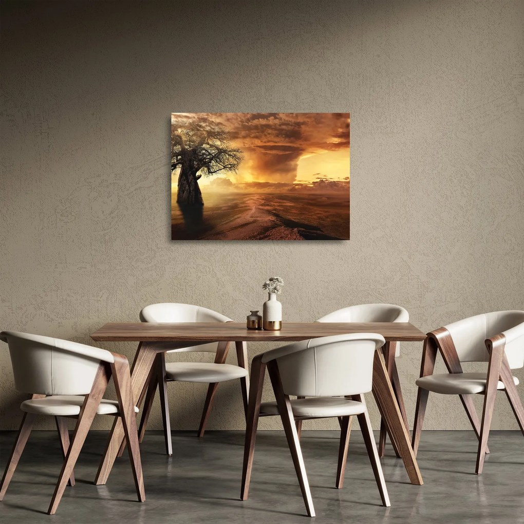 Narancssárga felhők képe (üvegen) (70x50 cm)