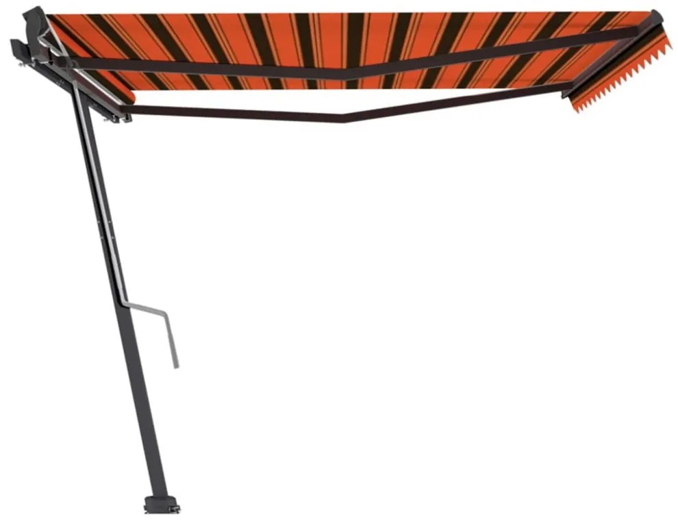 narancs-barna kézzel kihúzható póznás napellenző 400 x 300 cm