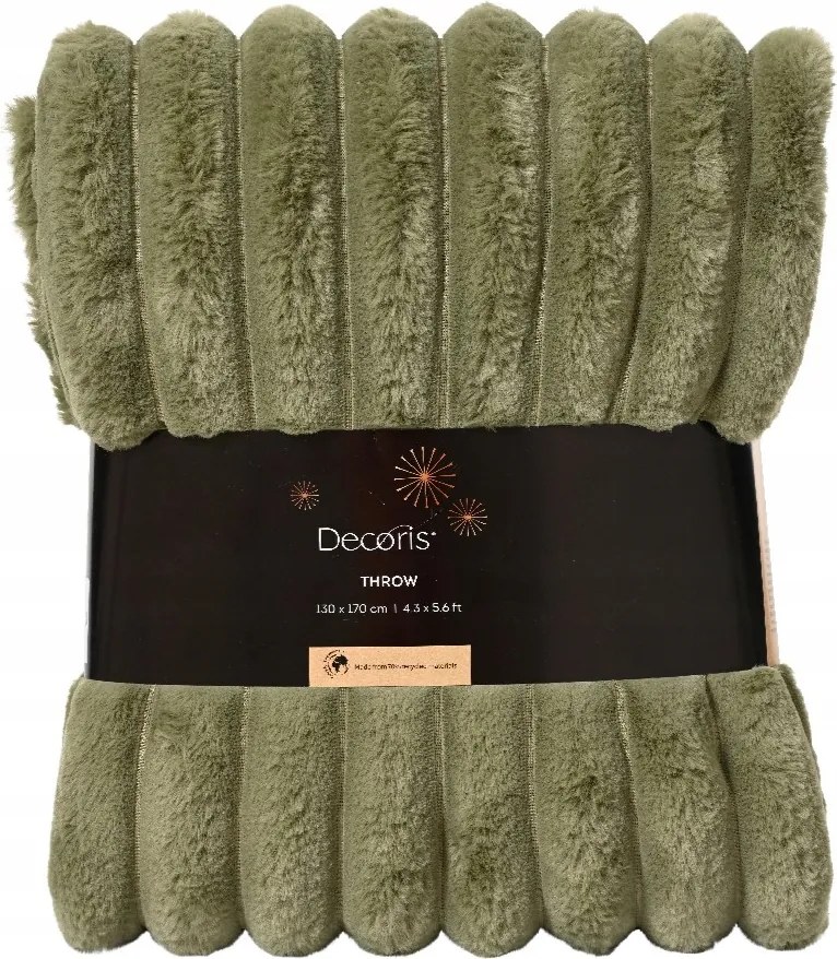 Zöld csíkos ágytakaró 130x170cm