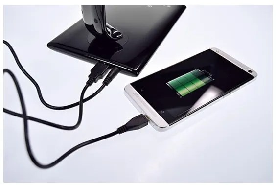 Brilagi - LED Dimmelhető asztali lámpa USB konnektorral LED/12W/230V fekete