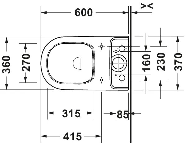 Duravit 20600900002 - D-CODE kombinált WC, kerámia/fényes fehér