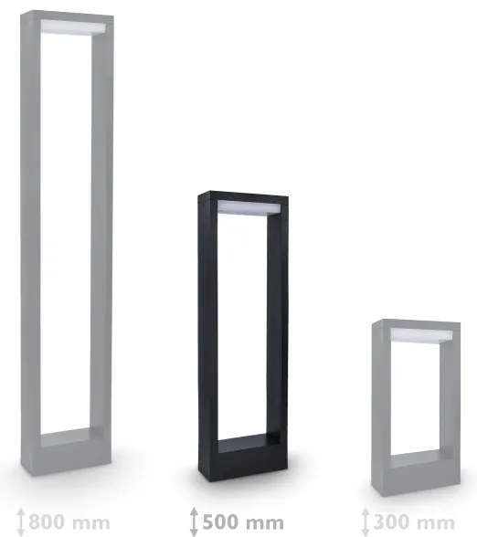 Brilagi - RAGUSA LED kültéri lámpa 7W 230V 3000/4000/6000K fekete IP54 50 cm