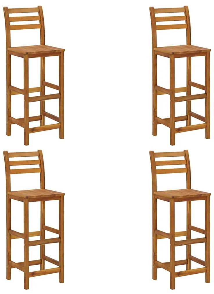 vidaXL 4 db tömör akácfa bárszék