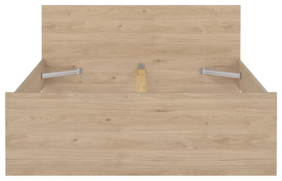 Natúr színű franciaágy ágyrács nélkül 140x200 cm tölgyfa dekorral Naia – Tvilum