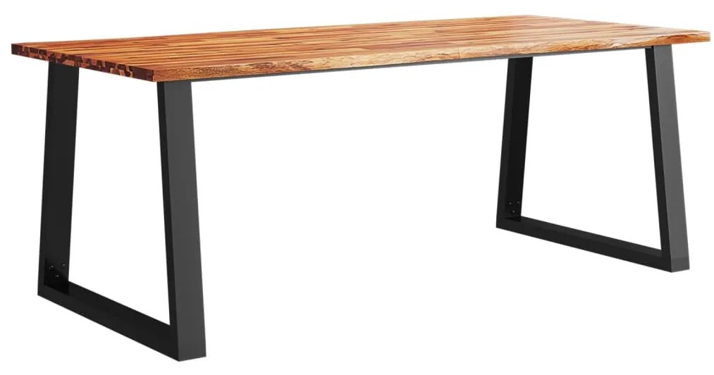 tömör akácfa étkezőasztal természetes éllel 200 x 90 x 75 cm