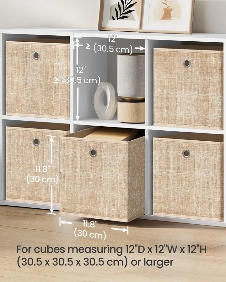 Hordozható tárolódobozok, 6 darabos szett, hajtogatható, homokbézs színben