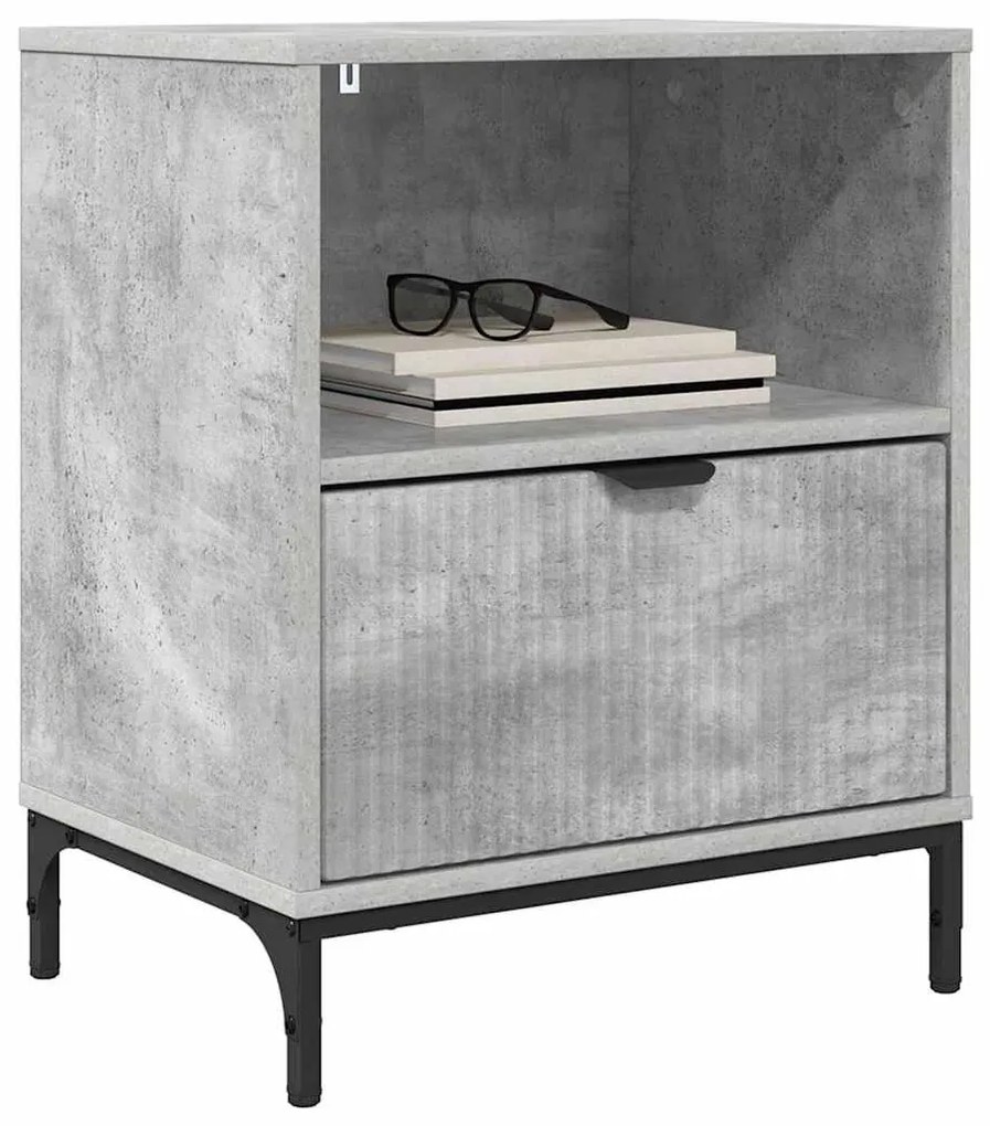Éjjeliszekrények 2 pcs Beton szürke 49 x 36 x 61 cm Faanyag