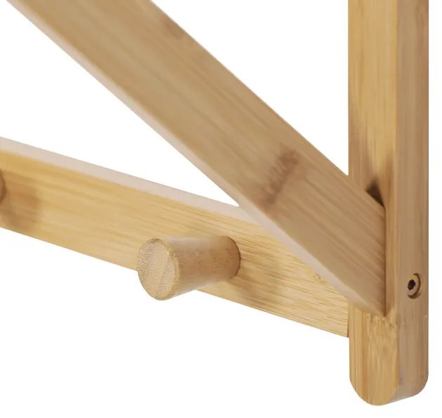 Fali Fogas, bambusz, Natúr Színben Egy Kalaptartóval, DR-B004 NAT