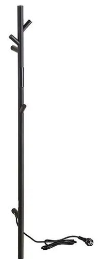 Nemesacél/fekete törölközőtartó 10,3x118 cm