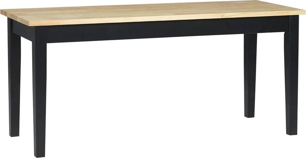 HOMCOM 2-személyes Fa Pad, Konyhai Pad Nappali Pad Konyhához, Bejárathoz, 220 kg Teherbírás, Fenyőfa, Természetes+Fekete, 102 x 36 x 45 cm | Aosom